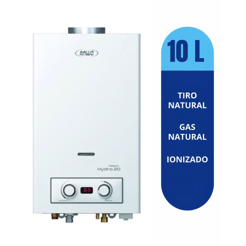 Calefón Anwo 10 L/m Hitech Hydro 20 Tiro Natural Ng - 1