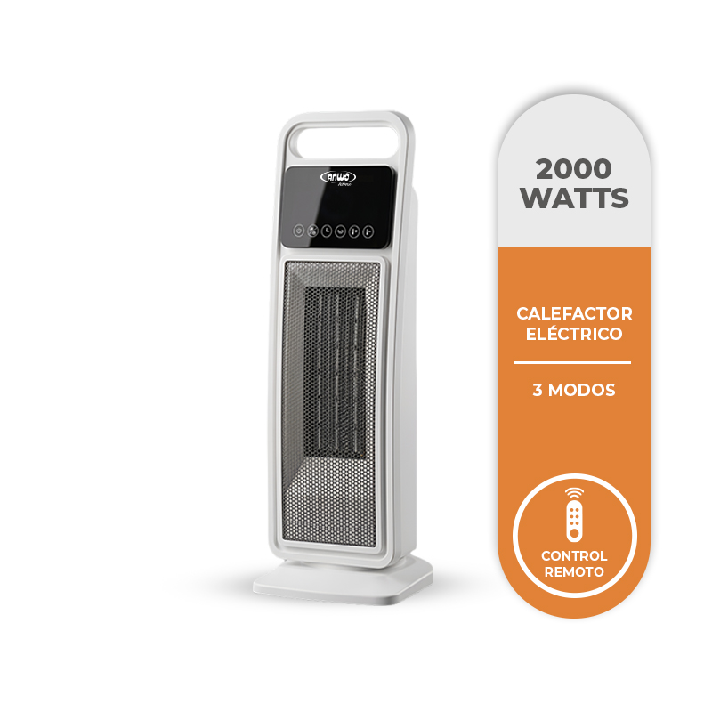Calefactor Electrico Anwo Ptc 2000w Torre Blanco - 1