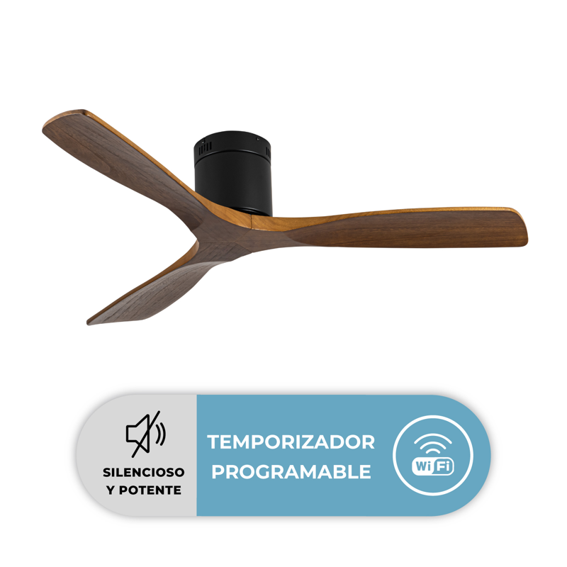 Ventilador Terraza Madera Brezza Color Nogal - 1