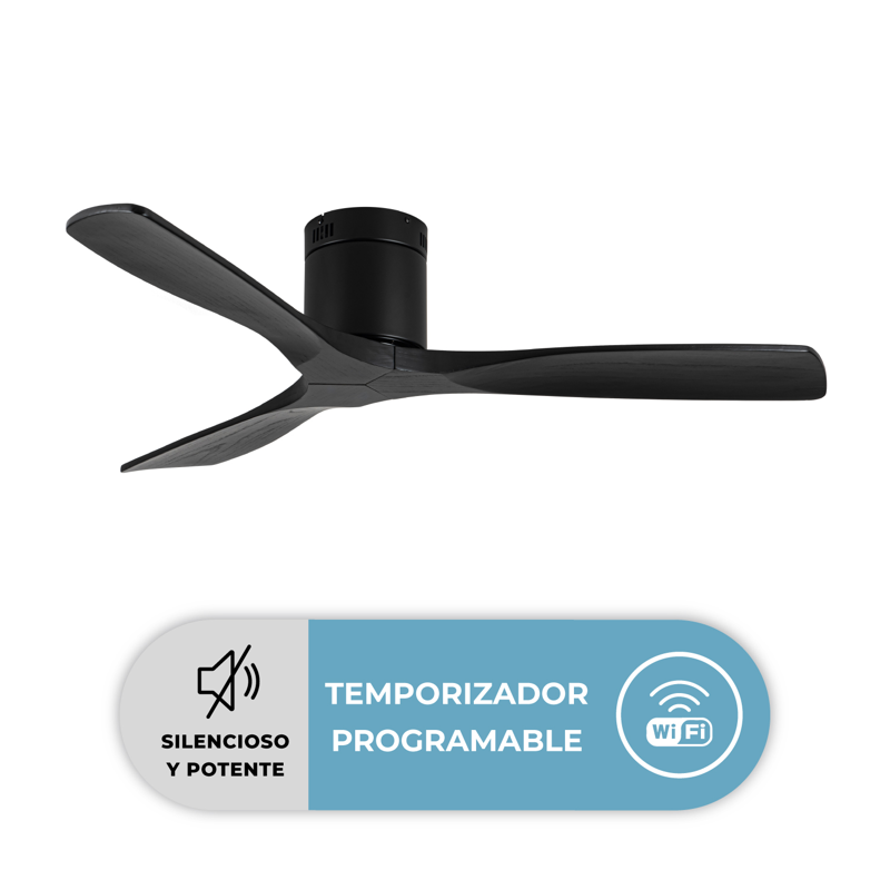 Ventilador Terraza Madera Brezza Color Negro - 1