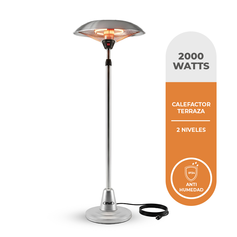 Calefactor Exterior De Pie 2000 Watts Altura Ajustable Phh2000bs - 1