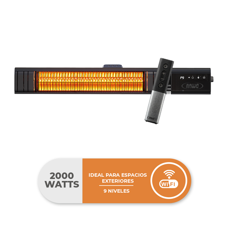 Calefactor De Terraza Muro 2000 Watts Con Wifi T17-gr20b - 1