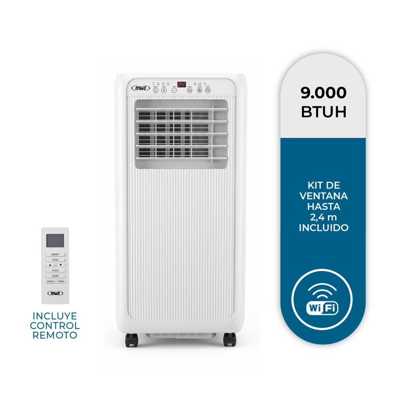Aire Acondicionado Portátil 9000 Btu Solo Frio Con Wifi Y Kit 2.5 M - 1