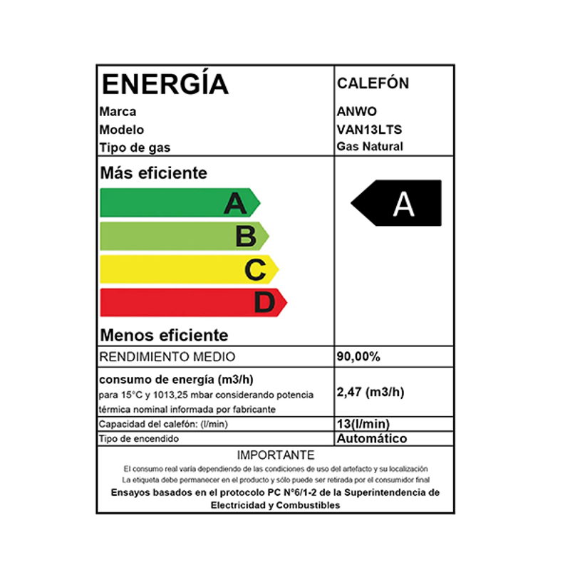 Calefón Anwo 13 L/m Hitech Hydro 23 Tiro Forzado Ng - image-4