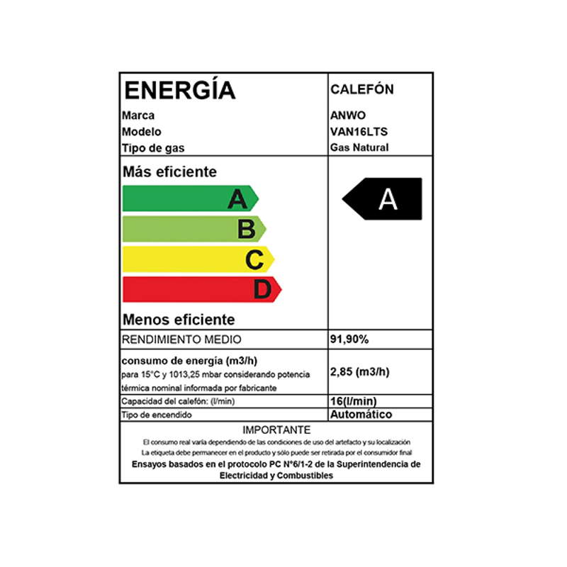 Calefón Anwo 16 L/m Hitech Hydro 28 Tiro Forzado Ng - image-5