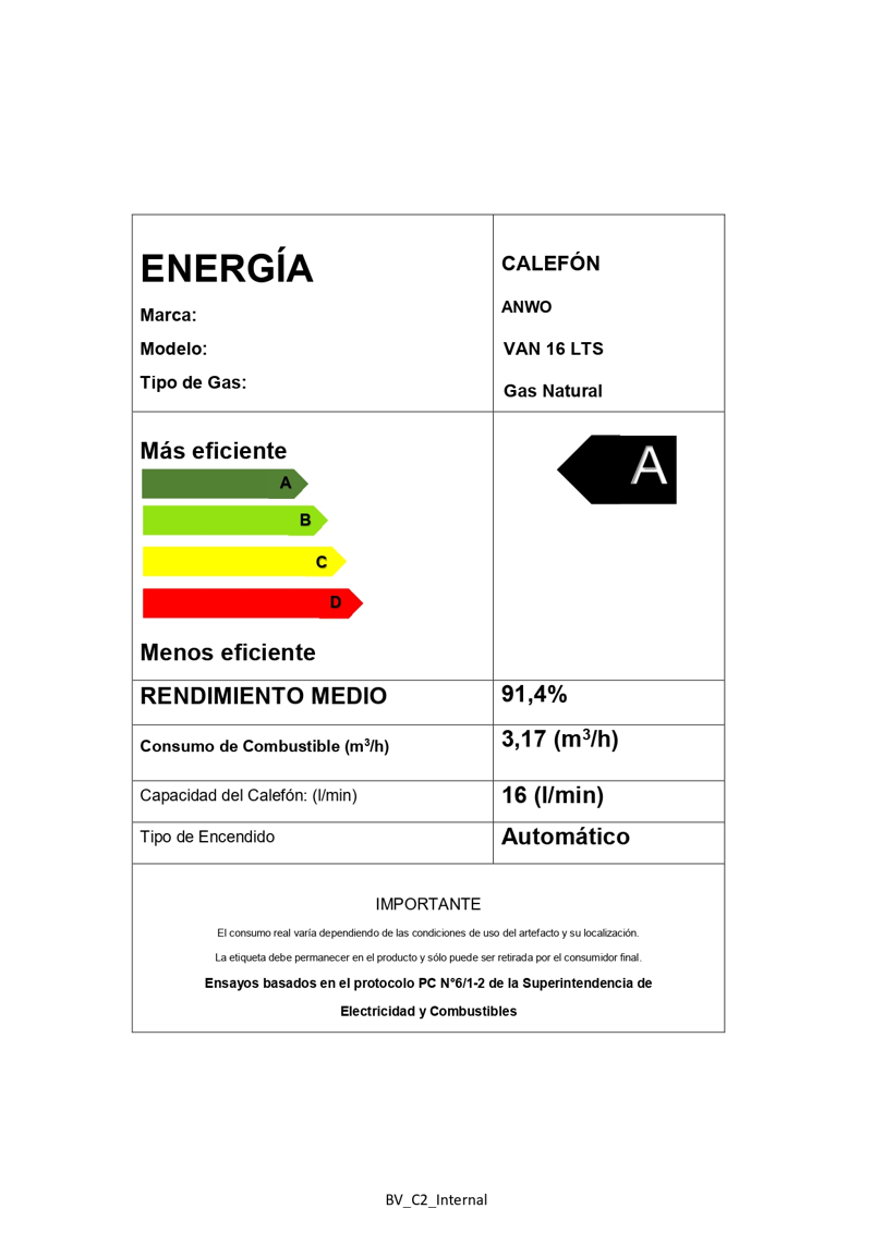 Calefón Anwo 16 L/m Hitech Hydro 28 Tiro Forzado Ng - image-5