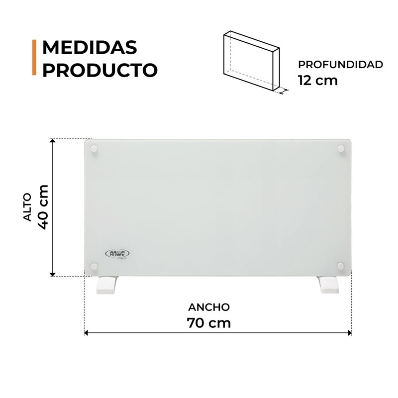 Panel Eléctrico Vidrio Anwo Ndfl.1500v 1500w C/wifi - image-5