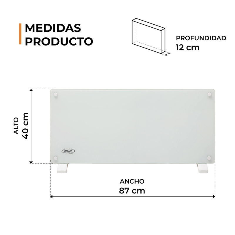 Panel Eléctrico Vidrio Anwo Ndfl.2000v 2000w C/wifi - image-5