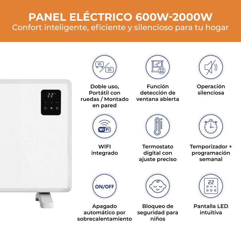 Panel El?ctrico Liso Anwo Ndfl.1800a 1800w C/wifi - image-2