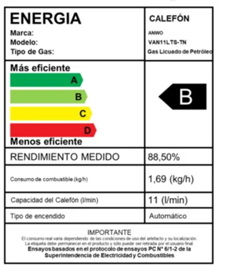 Calefón Anwo 11 L/m Hitech Hydro 22 Tiro Natural Lpg - image-2