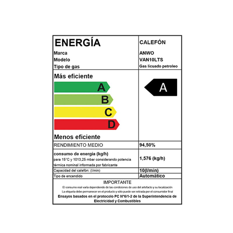 Calefón Anwo 10 L/m Hitech Hydro 18 Tiro Forzado Ng - image-4