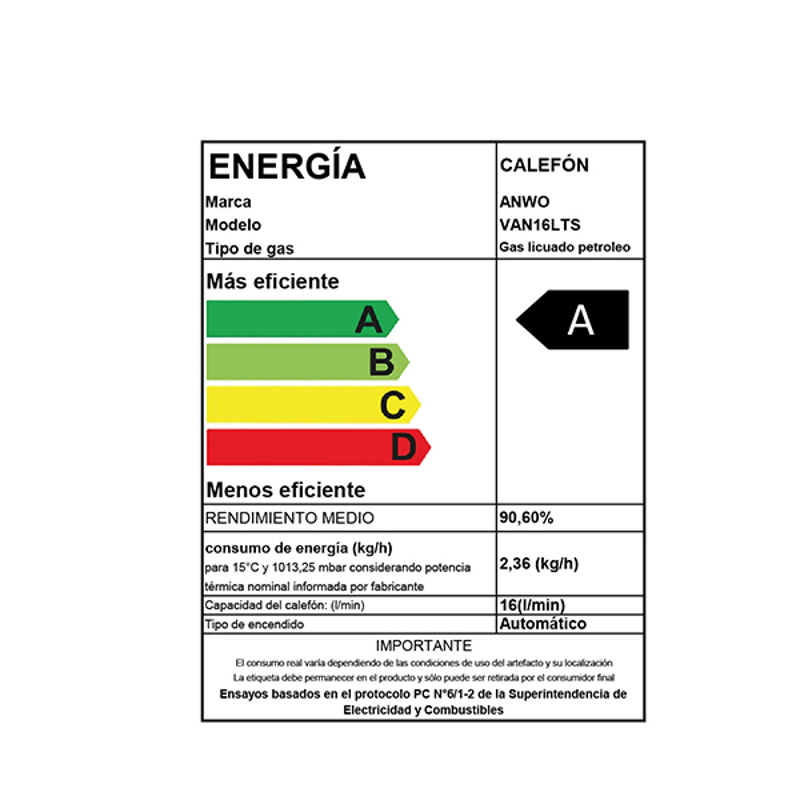 Calefón Anwo 16 L/m Hitech Hydro 28 Tiro Forzado Lpg + Bomba Presurizadora Bbapresanwo-9/26 - image-2