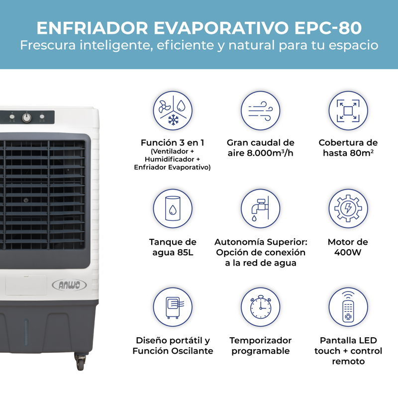 Enfriador Evaporativo Portatil Comercial 8.000mch - image-3