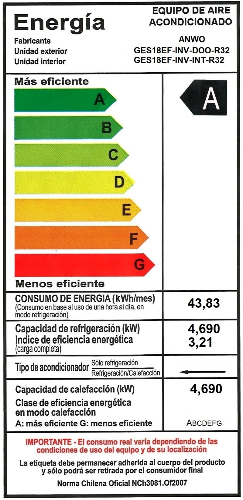 Eaa. Muro Ecoflow Frio/calor 18.000 Btuh R32 Inverter Wifi - image-7
