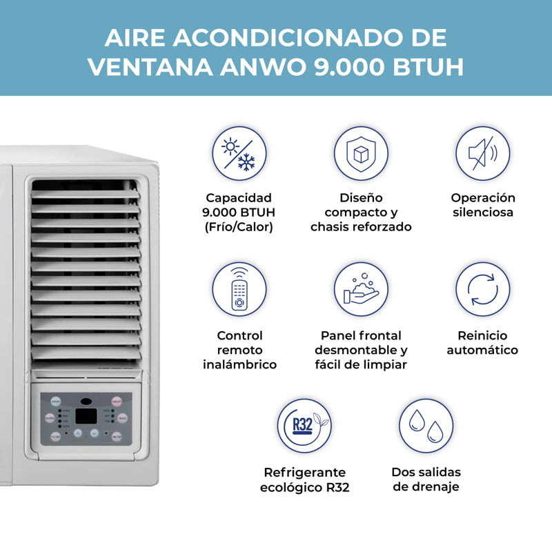 Eaa. Ventana Frio/calor 9000 Btuh R32 Serie N - image-3
