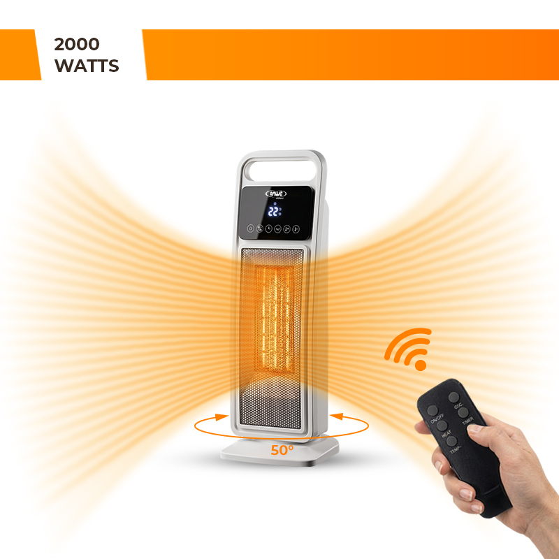 Calefactor Electrico Anwo Ptc 2000w Torre Blanco - image-2