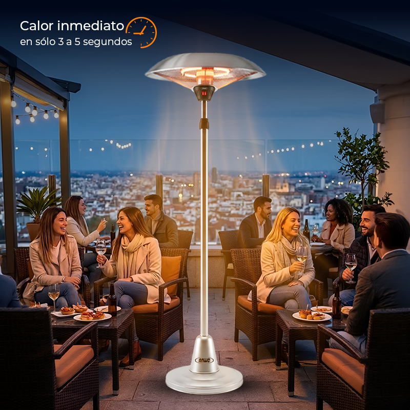 Calefactor Exterior De Pie 2000 Watts Altura Ajustable Phh2000bs - image-4