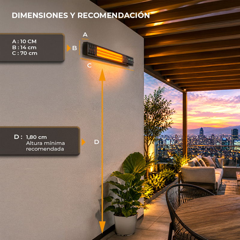 Calefactor De Terraza Muro 2000 Watts Con Wifi T17-gr20b - image-8