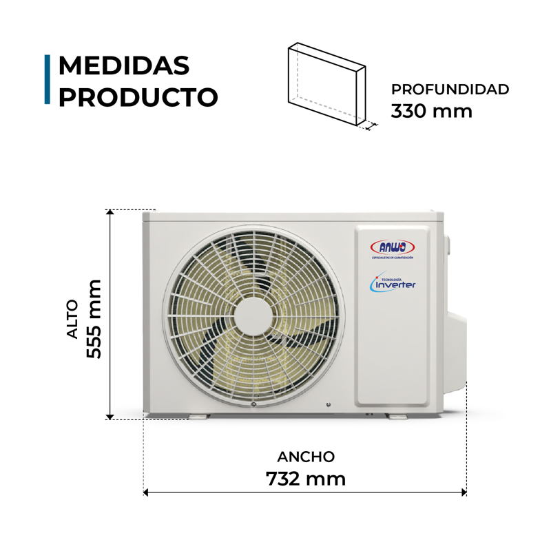 Eaa. Split Muro New Ecoflow 12000 Btuh Inverter R32 Anwo - image-5