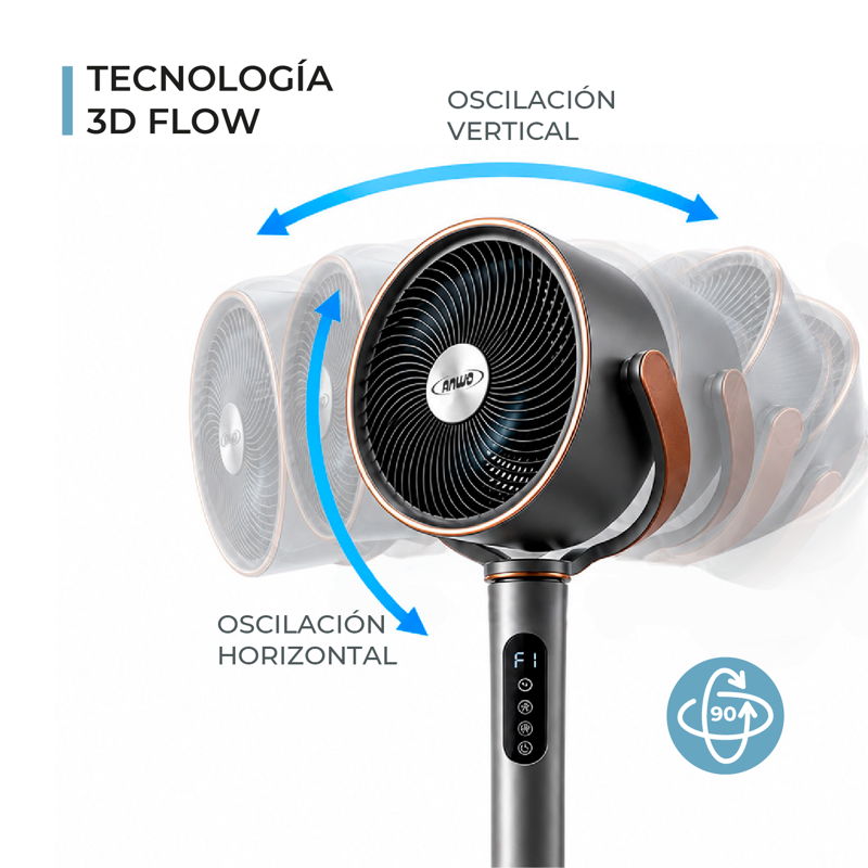 Ventilador Pedestal De Oscilación Completa 360° - image-3