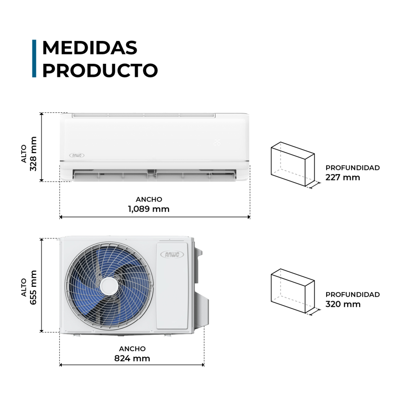 Eaa. Split Muro New Ecoflow 24000 Btuh Inverter R32 Anwo - image-5