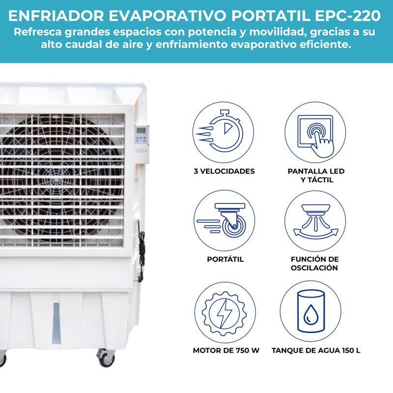 Enfriador Evaporativo Portatil Comercial 22.000mch - image-4