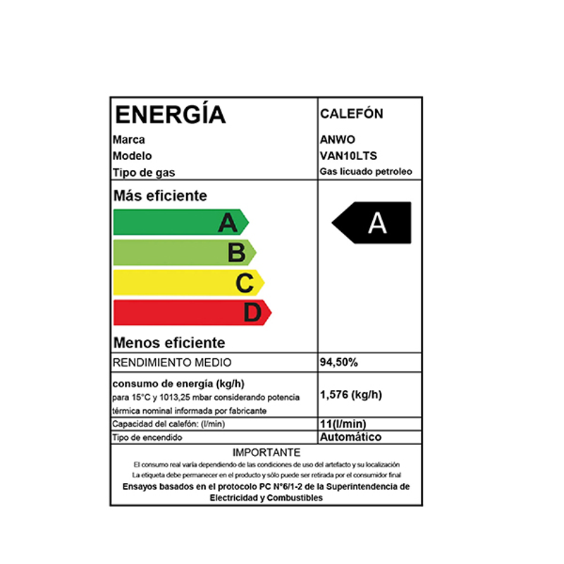 Calefón Anwo 10 L/m Hitech Hydro 18 Tiro Forzado Lpg - image-4