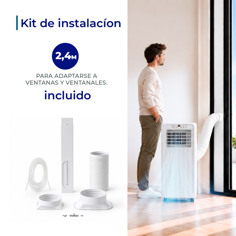 Aire Acondicionado Portátil 9000 Btu Solo Frio Con Wifi Y Kit 2.5 M - image-3