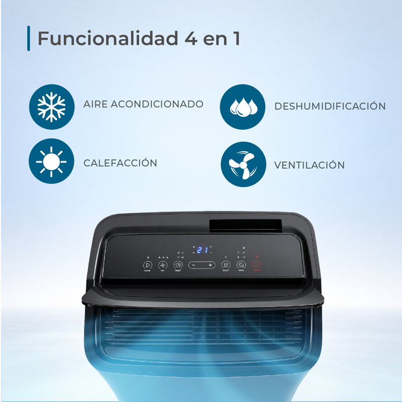 Aire Acondicionado Portátil 12000 Btu Con Wifi Y Kit 2.5 M Gris - image-2