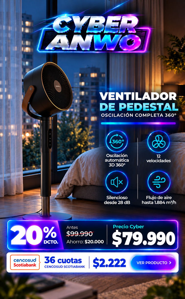 octubre / cyber / ventilador pedestal